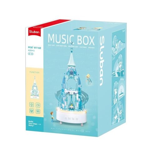 Set de constructie Music Box, 420 piese, Castelul de gheata - Sluban