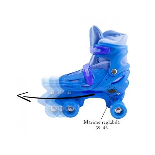 Set patine cu rotile+casca+cotiere+genunchiere, L (39-43)