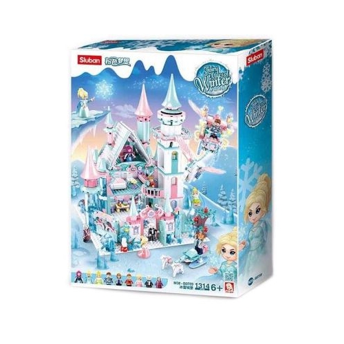Set de constructie Girl's Dream, 1324 piese, Castelul de gheata - Sluban