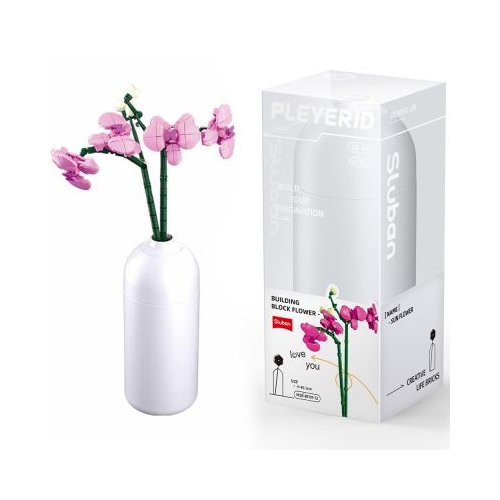 Set de Constructie Flowers, 261 piese, Orhidee - Sluban