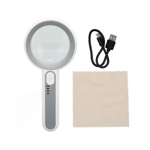 Lupa 75 mm, cu  leduri si incarcare USB