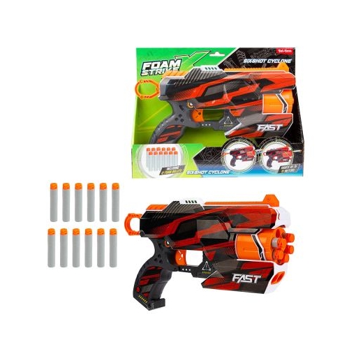 Pistol mecanic + 12 sageti, Foam Strikex - Toi-Toys