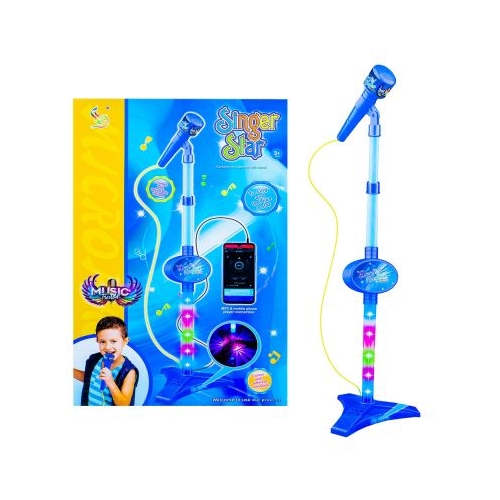 Microfon cu baterii si suport, pentru baieti