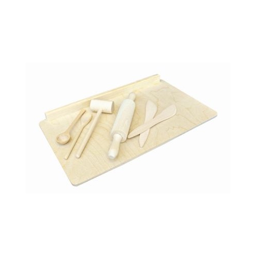 Set bucatarie - lemn natur, 7 piese - Tupiko