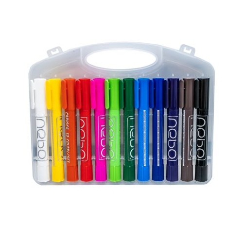 Creioane cerate, retractabile, 12 culori/set - NEBO