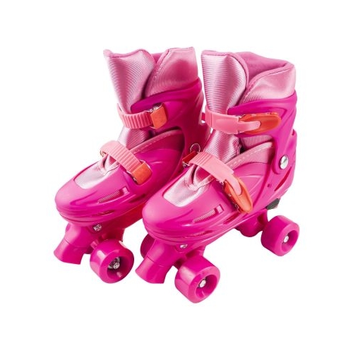 Set patine cu rotile+casca+cotiere+genunchiere, L (39-43), roz