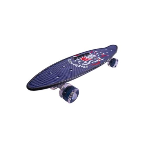 Placa skateboard cu roti silicon, led, negru