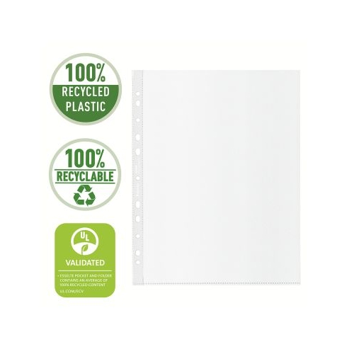 Folie de protectie Esselte Recycled, PP reciclata, A4 MAXI, 70 mic, 50 bucati/cutie, standard