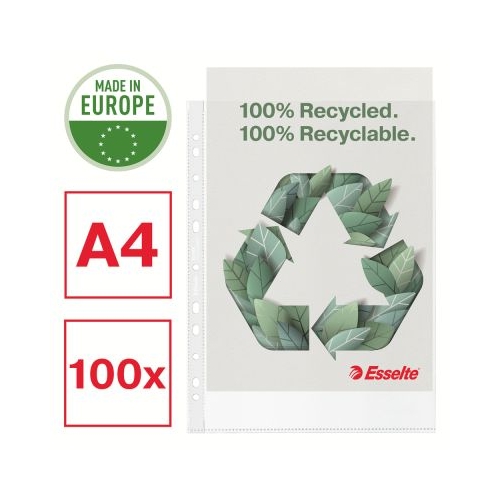 Folie de protectie Esselte Recycled, PP, 70 microni, A4, 100 bucati/set