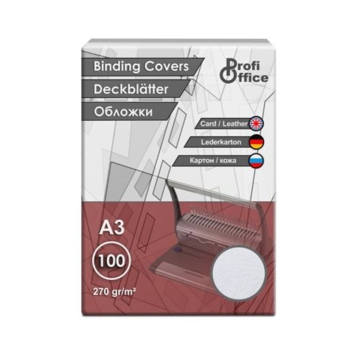 Coperta indosariere A3 ProfiOffice, carton alb, imitatie piele, 270g/mp, top cu 100 coli