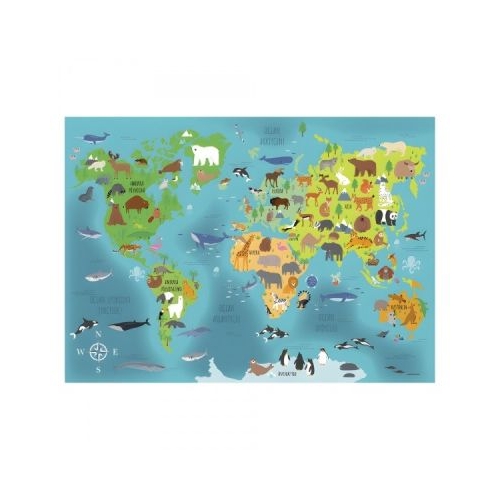 Mapa birou Harta animalelor, A3, cu 2 fete, Starpak 492707