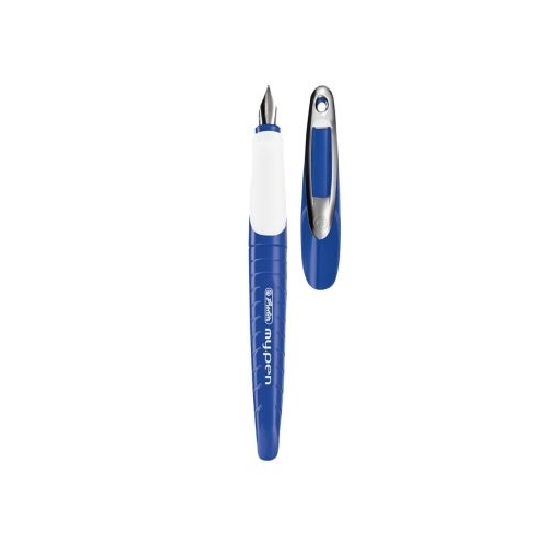 Stilou My Pen, penita M, albastru/alb
