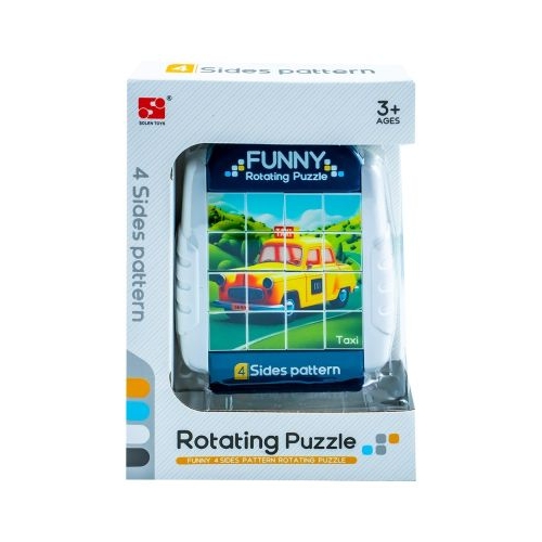 Puzzle educativ, cu 4 fete, Autovehicule