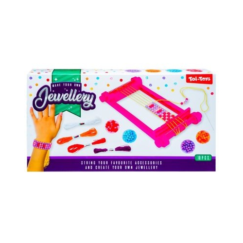 Set de confectionat bratari, cu suport pentru tesut, Toi-Toys