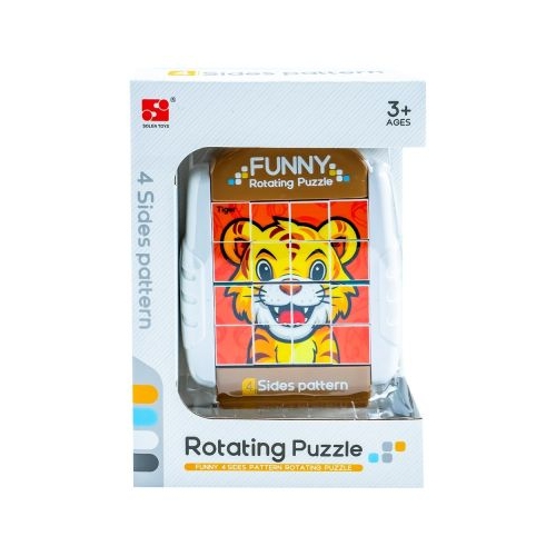 Puzzle educativ, cu 4 fete, Animale