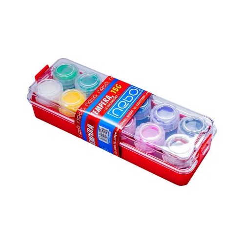 Tempera, 15 g, 12 culori/set, NEBO