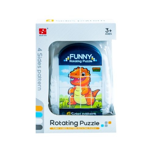 Puzzle educativ, cu 4 fete, Dinozaur