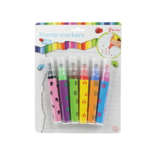 Markere cu stampile, 6 buc/set, Toi-Toys