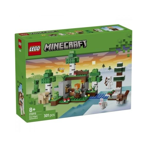 LEGO Minecraft. Prima aventura pe timp de noapte 21593, 301 piese