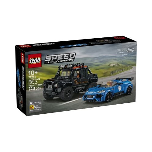 LEGO Speed Champions. Jaguar Project 7 si Land Rover Defender 77264, 740 piese