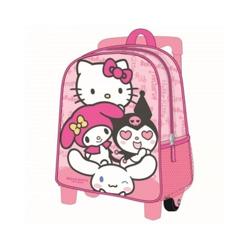 Ghiozdan gradinita 3D Cerda Hello Kitty, 25 cm, 1 compartiment, tip troller, 630022