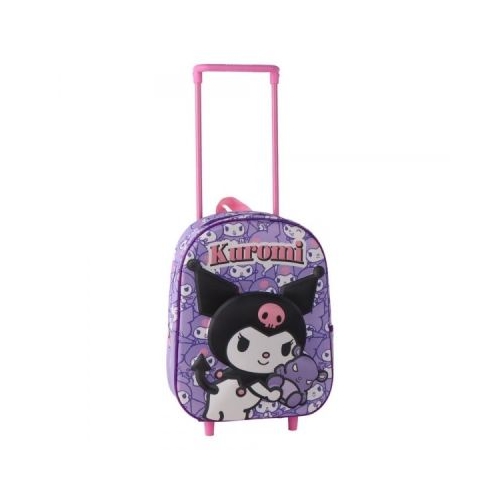 Ghiozdan gradinita Cerda Kuromi 3D, 25 cm, 1 compartiment, tip troller, 630046