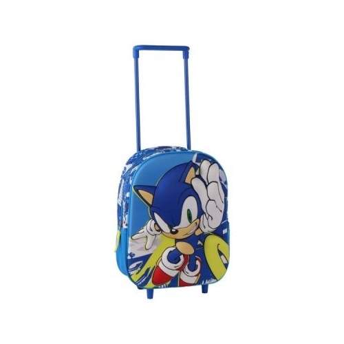 Ghiozdan gradinita Cerda Sonic 3D, 25 cm, 1 compartiment, tip troller, 629941