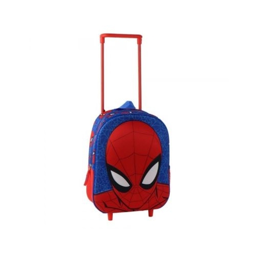 Ghiozdan gradinita Cerda Spiderman 3D, 25 cm, 1 compartiment, tip troller, 629903