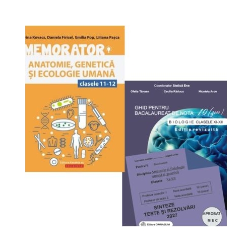 Pachet Bacalaureat Biologie 2027 clasele 11-12. Ghid pentru nota 10 si Memorator - Stelica Ene, Liliana Pasca