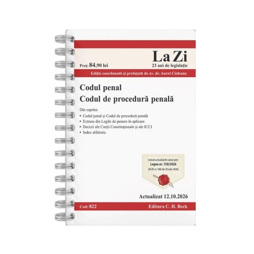 Codul penal. Codul de procedura penala. Actualizat la 12. 10. 2026 - Aurel Ciobanu