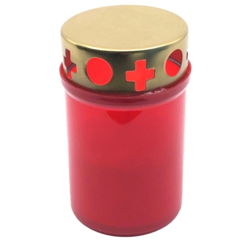 Candela de plastic cu capac V1-100E Rosie durata 20 ore Light Candel Art