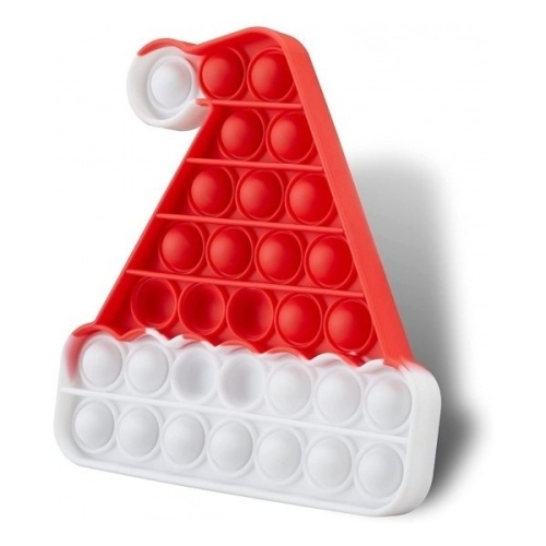 Jucarie antistres din silicon Pop it now and flip Caciula Mos Craciun alb/rosu , FLIPPY