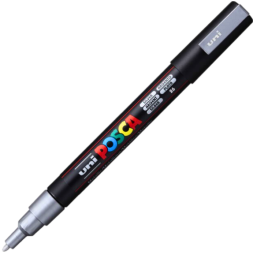 Marker UNI PC-3M 0. 9-1. 3 mm argintiu Posca