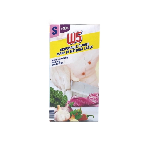W5 Manusi de unica folosinta latex nepudrate marimea S, 100 buc