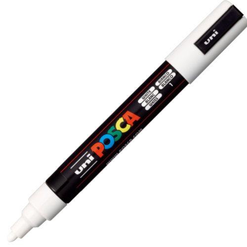 Marker UNI PC-5M 1. 8-2. 5 mm alb Posca