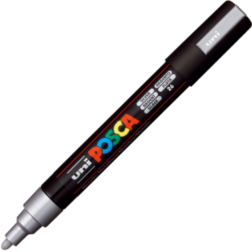 Marker UNI PC-5M 1. 8-2. 5 mm argintiu Posca