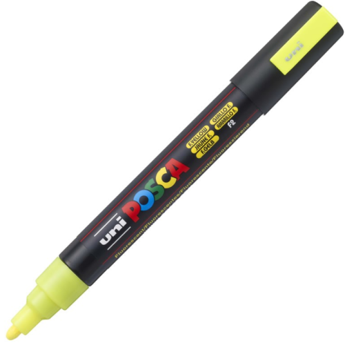 Marker PC-5M 1. 8-2. 5 mm Galben Fluorescent Posca