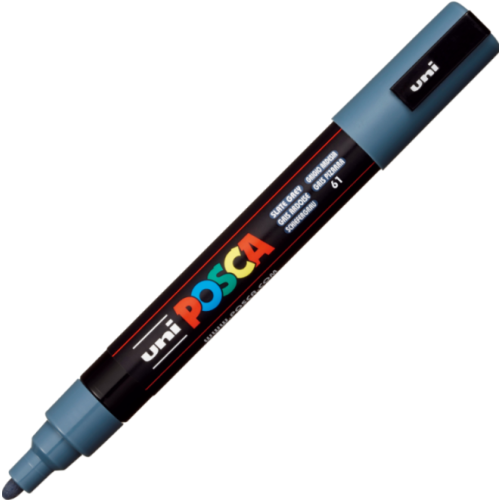 Marker UNI PC-5M 1. 8-2. 5 mm gri albastrui Posca