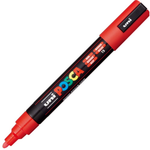 Marker UNI PC-5M 1. 8-2. 5 mm rosu Posca
