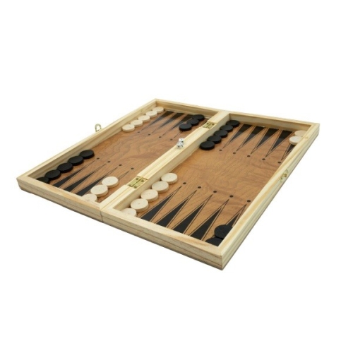 Joc 3in1 - Sah Dame si Table - CNX cutie lemn maro inchidere magnetica 35x35cm 3 ani S3830