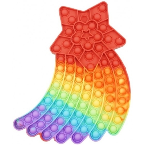 Jucarie antistres din silicon Pop it now and flip stea cazatoare multicolor, FLIPPY