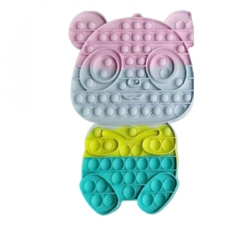 Jucarie antistres din silicon Pop it now and flip ursulet panda multicolor, FLIPPY