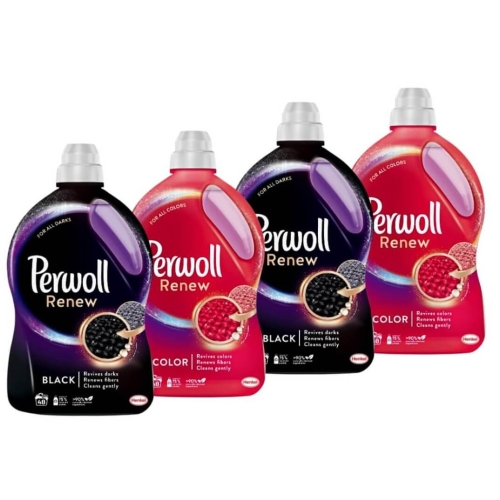 Pachet Perwoll 2x 2.7L Detergent  Renew Color&Fiber, 2x 2.7L Perwoll Renew Black, 4x45 spalaripe grupdzc.ro✅. Descopera gama copleta de produse la oferte speciale✅!