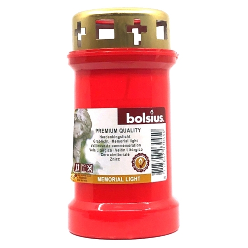 Candela din plastic cu capac Nr. 5, Rosie, Bolsius