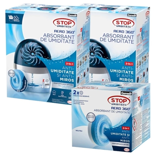 Pachet Dezumidificatoare cu 4 tablete Aero 360° - Ceresit
