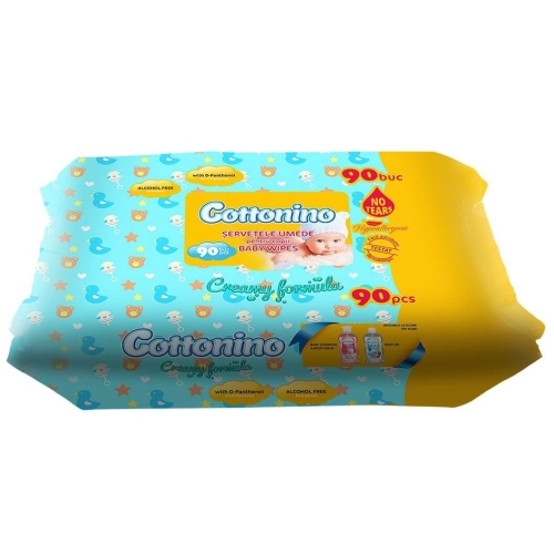 Cottonino Servetele umede pentru copii fara alcool, 90 buc. Produs pentru igiena persoanala