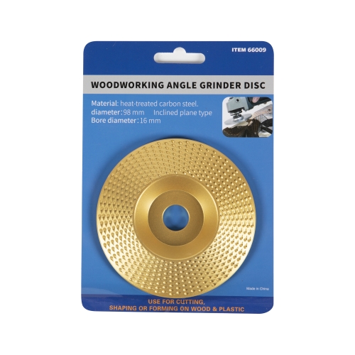 Disc plat, auriu, de rindeluit lemn, 98mm