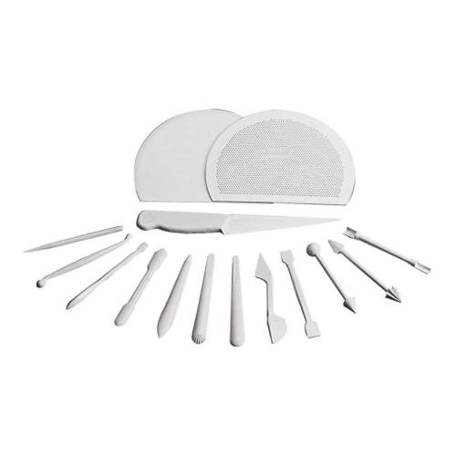 Trusa 15 piese martipan, plastic, culoare alba