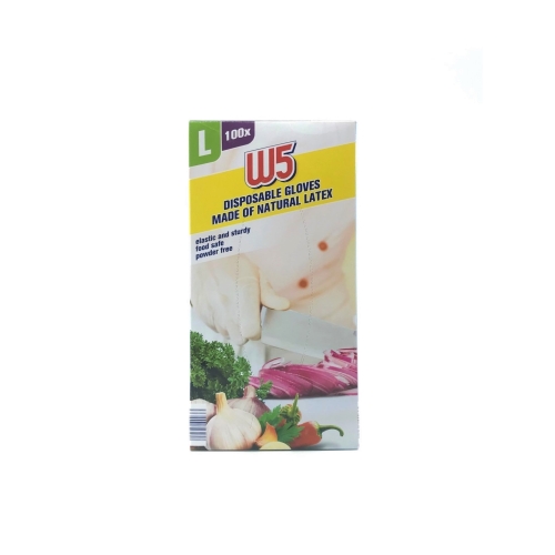 W5 Manusi de unica folosinta latex nepudrate marimea L, 100 buc