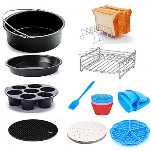 Set 11 accesorii pentru friteuza cu aer, diametru 18cm, Zilan